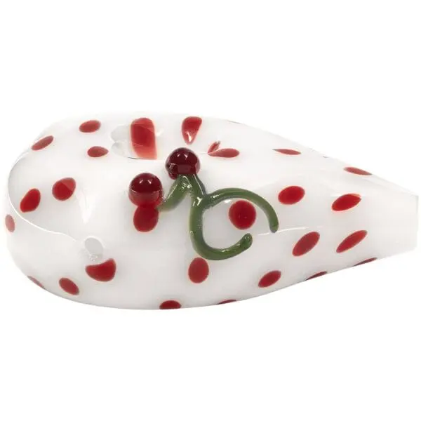 Elegant White Heart-Shaped Glass Hand Pipe - Haze Smoke Shop USA