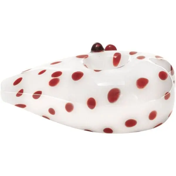 Elegant White Heart-Shaped Glass Hand Pipe - Haze Smoke Shop USA