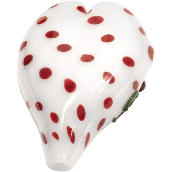Elegant White Heart-Shaped Glass Hand Pipe - Haze Smoke Shop USA
