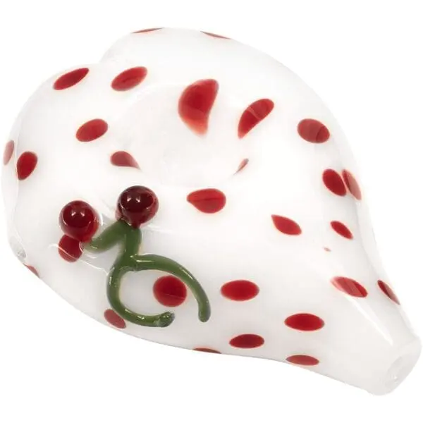 Elegant White Heart-Shaped Glass Hand Pipe - Haze Smoke Shop USA