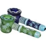 Flower of Leaf Sandblasted Glass Hand Pipe Glass Pipes - Haze Smoke Shop USA