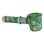 Flower of Leaf Sandblasted Glass Hand Pipe - Haze Smoke Shop USA