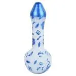 Grateful Dead x Pulsar Blue Sky Dancing Skellies Glass Spoon Pipe - Haze Smoke Shop USA