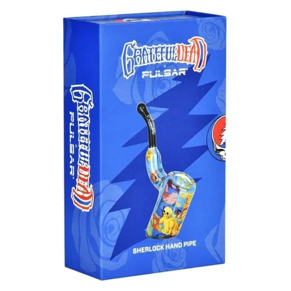 Grateful Dead x Pulsar Inside Print Bent Sherlock Pipe - Haze Smoke Shop USA