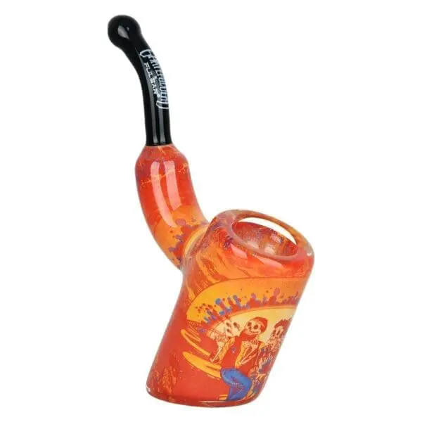 Grateful Dead x Pulsar Inside Print Bent Sherlock Pipe - Haze Smoke Shop USA