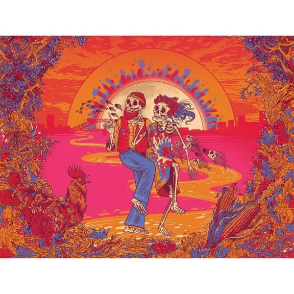 Grateful Dead x Pulsar Inside Print Bent Sherlock Pipe - Haze Smoke Shop USA