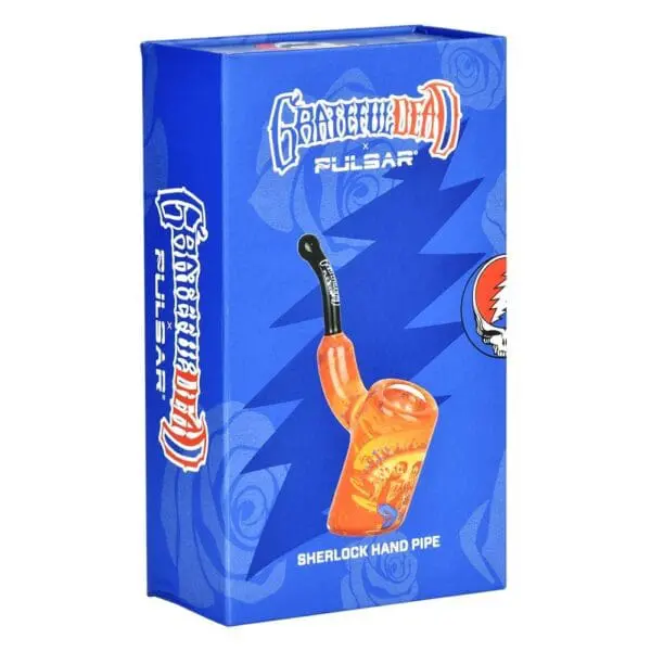 Grateful Dead x Pulsar Inside Print Bent Sherlock Pipe - Haze Smoke Shop USA
