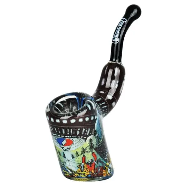 Grateful Dead x Pulsar Inside Print Bent Sherlock Pipe - Haze Smoke Shop USA