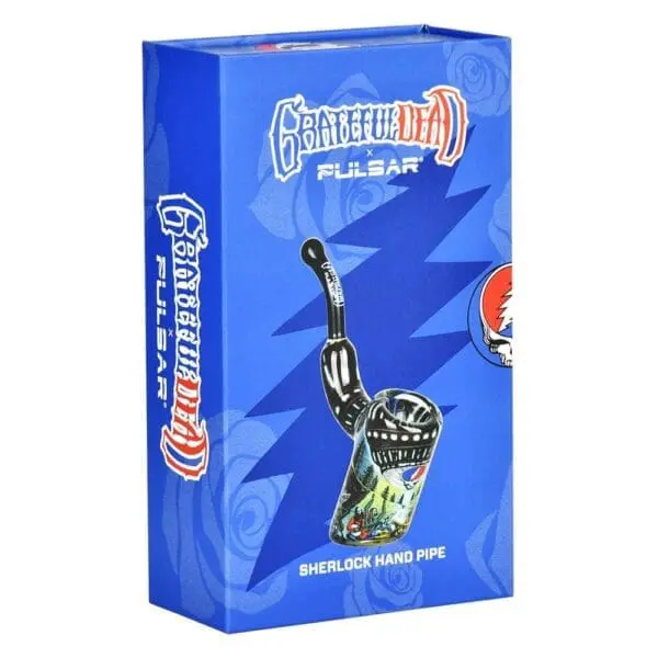 Grateful Dead x Pulsar Inside Print Bent Sherlock Pipe - Haze Smoke Shop USA