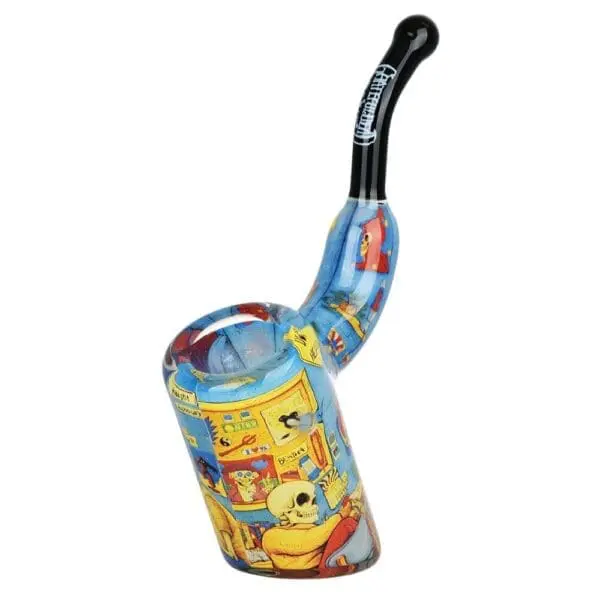 Grateful Dead x Pulsar Inside Print Bent Sherlock Pipe - Haze Smoke Shop USA