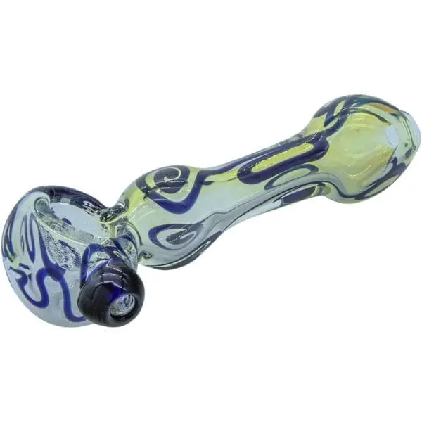 LA Pipes Painted Warrior Spoon Glass Pipe - Haze Smoke Shop USA