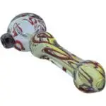 LA Pipes Painted Warrior Spoon Glass Pipe - Haze Smoke Shop USA