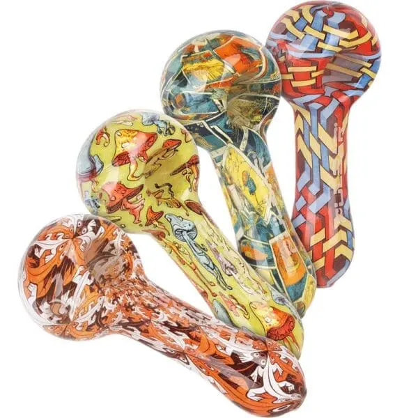 Pulsar Inside Print Glass Spoon Pipe - Haze Smoke Shop USA