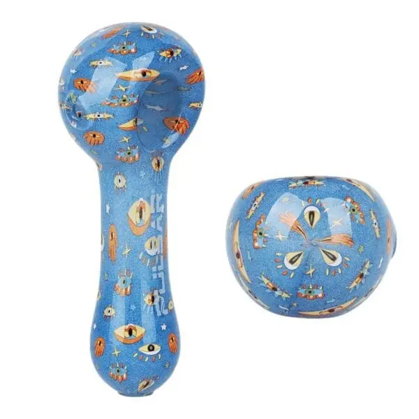 Pulsar Inside Print Glass Spoon Pipe - Haze Smoke Shop USA