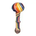 Rainbow Stripes Glass Spoon Pipe - Haze Smoke Shop USA