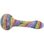 Rainbow Tie-Dye Glass Spoon Pipe on White - Haze Smoke Shop USA