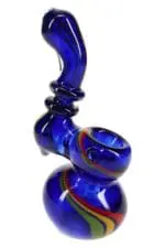 Rasta Swirl Frit Glass Sherlock Bubbler Rasta Ripple - Haze Smoke Shop USA