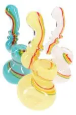 Rasta Swirl Frit Glass Sherlock Bubbler Rasta Ripple - Haze Smoke Shop USA