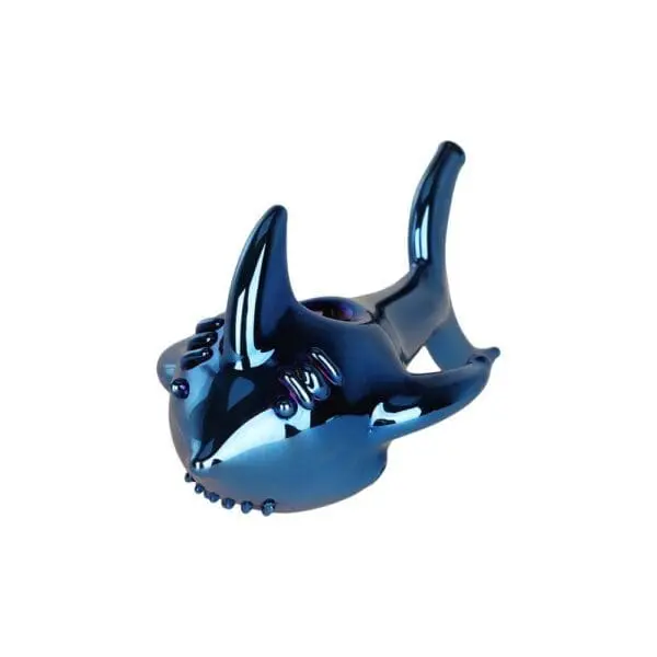 SeshGear Electroplated Cobalt Chomper Glass Hand Pipe - Haze Smoke Shop USA
