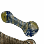 Small Striped Design Glass Hand Pipe