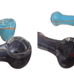 Small Striped Frit Design Glass Hand Pipe