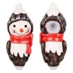 Snowman Enamel Resin Sculpted Glass Spoon Pipe - Haze Smoke Shop USA