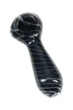 Spiral Striped Frit Glass Spoon Pipe Pocket Cyclone Glass Pipes - Haze Smoke Shop USA