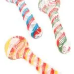 Striped Glass Spoon Pipe Candy Cane