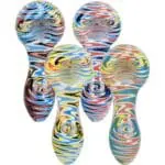 Wig Wag Colorful Print Glass Hand Pipe Glass Pipes - Haze Smoke Shop USA