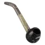 Carved Stone Pipe with Om Symbol