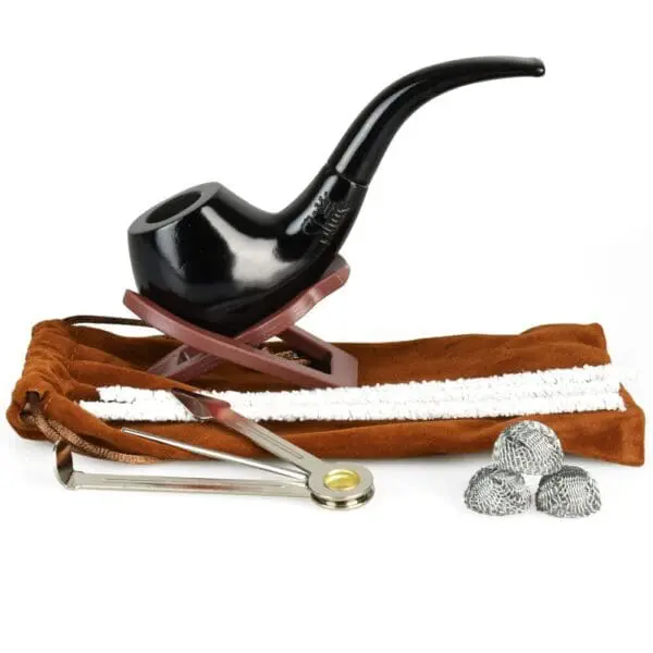 Pulsar Shire Pipes Bent Ebony Cherry Wood Tobacco Pipe - Haze Smoke Shop USA