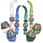 Wig Wag Straight Sherlock Glass Bubbler Pipes - Haze Smoke Shop USA