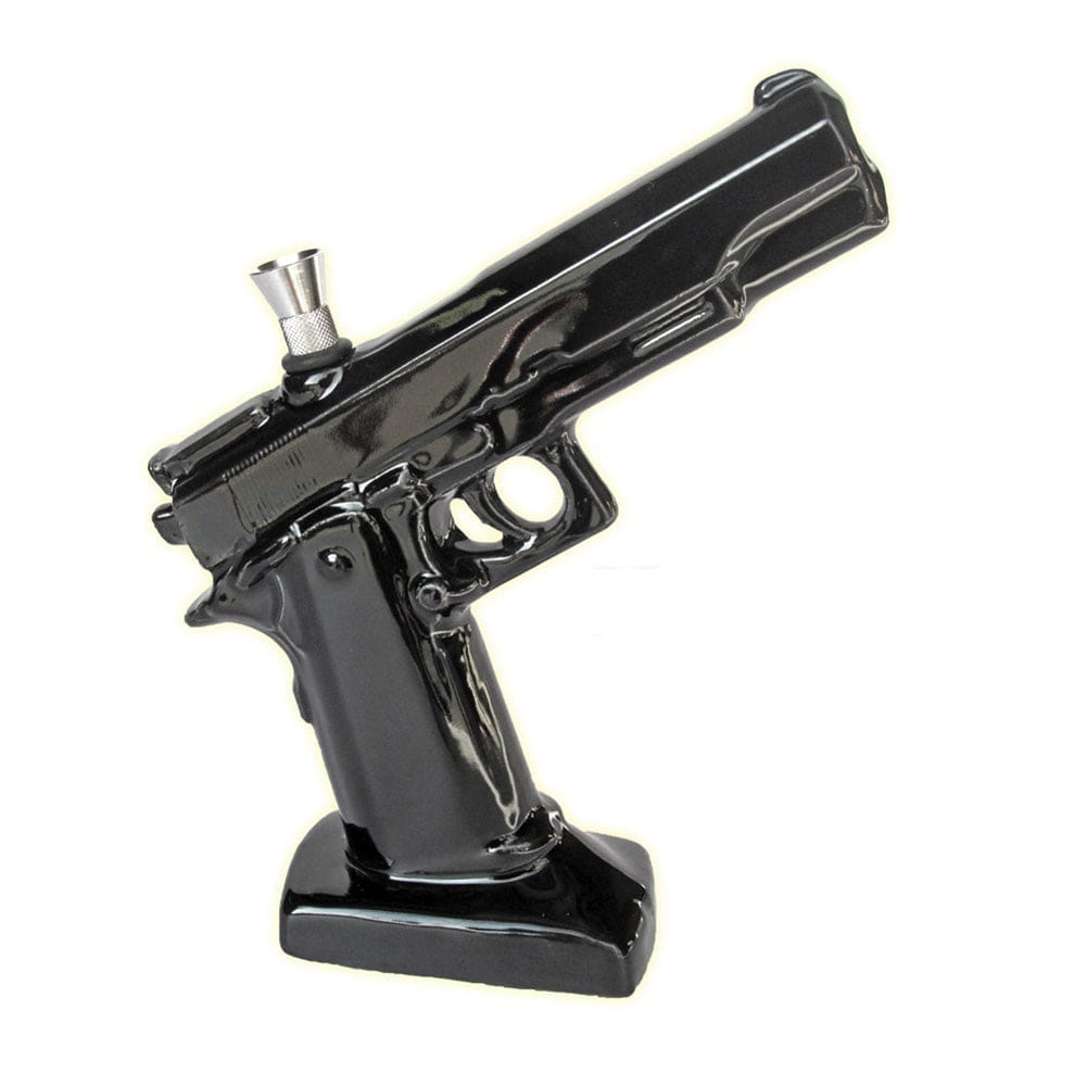 Ceramic .45 Pistol Shaped Water Pipe - Haze Smoke Shop USA - Vaporizers Super Store
