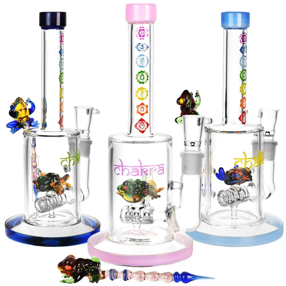 Chakra Frog Water Pipe w/ Stir Tool - Haze Smoke Shop USA - Vaporizers Super Store