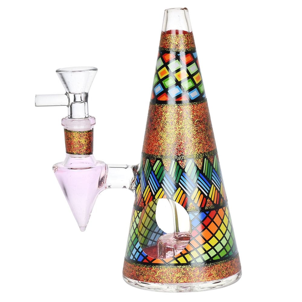 Conical Stained Glass Water Pipe - Haze Smoke Shop USA - Vaporizers Super Store