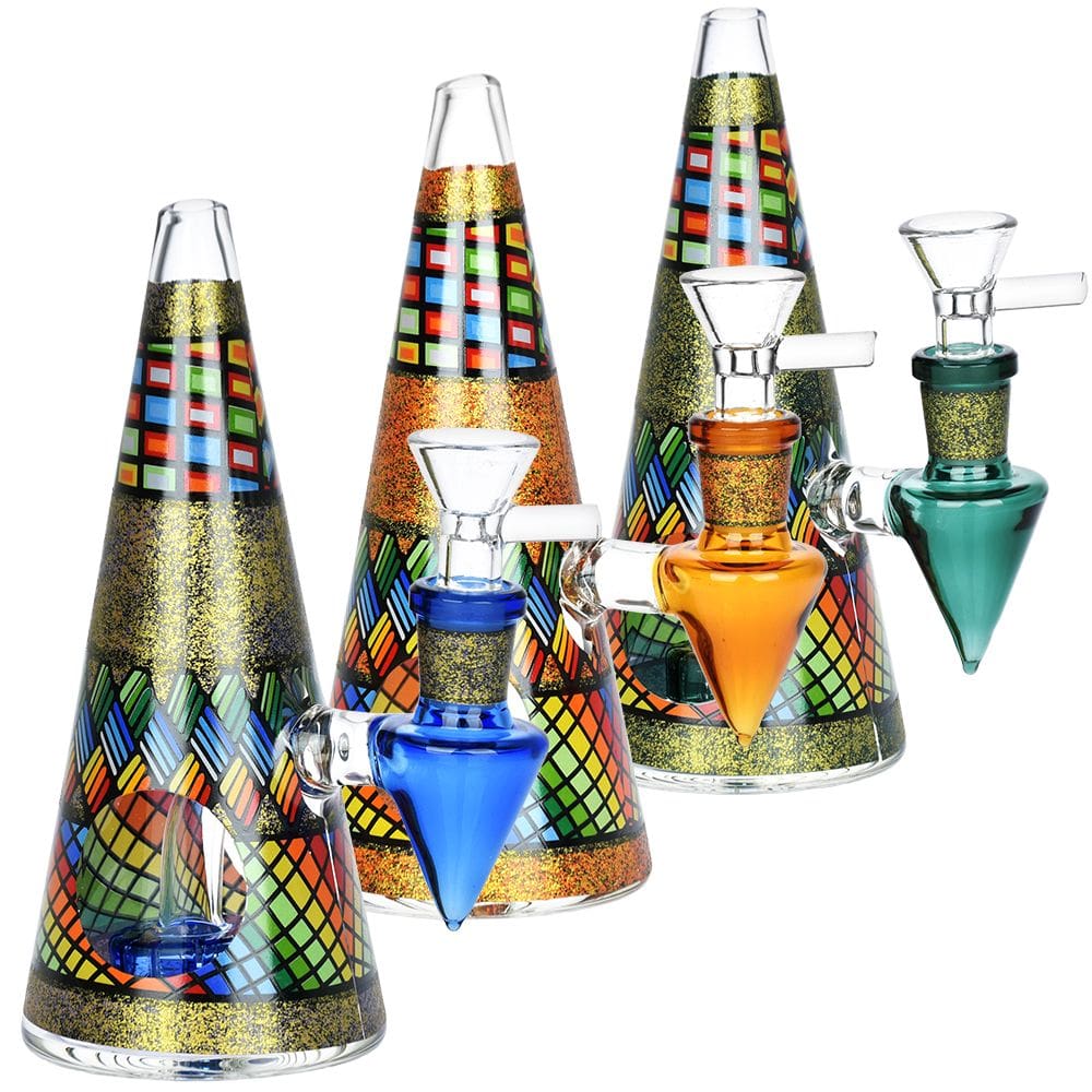 Conical Stained Glass Water Pipe - Haze Smoke Shop USA - Vaporizers Super Store