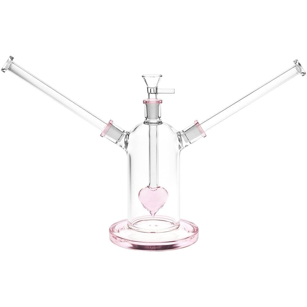Date Night Heart Perc Dual Neck Glass Water Pipe - Haze Smoke Shop USA - Vaporizers Super Store