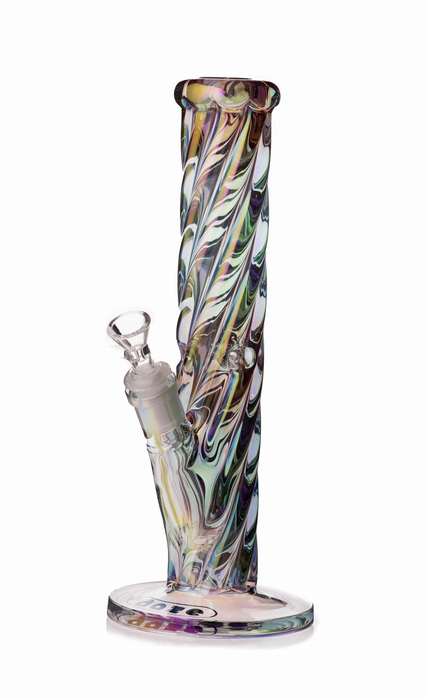 Daze Glass - 12" Iridescent Rainbow Spiral Glass Water Pipe - Haze Smoke Shop USA - Vaporizers Super Store