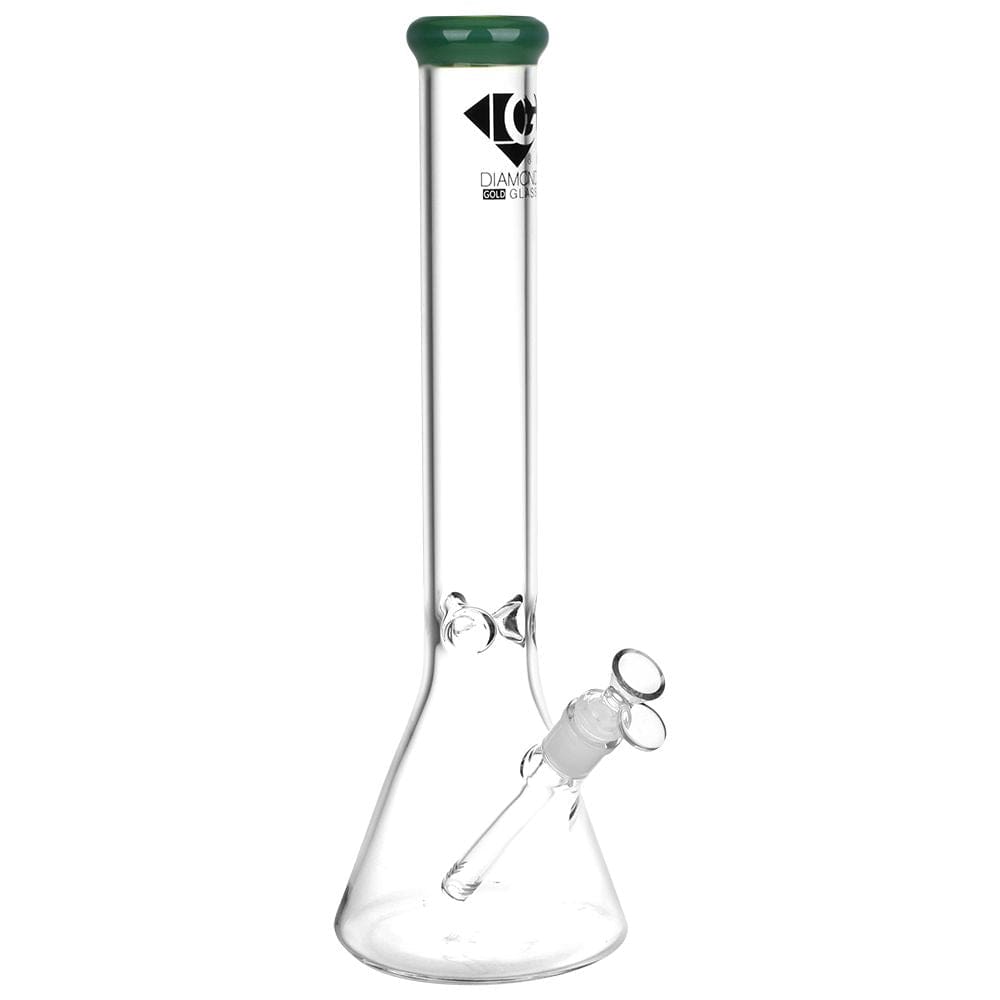 Diamond Glass Gold Classic Beaker Water Pipe - Haze Smoke Shop USA - Vaporizers Super Store