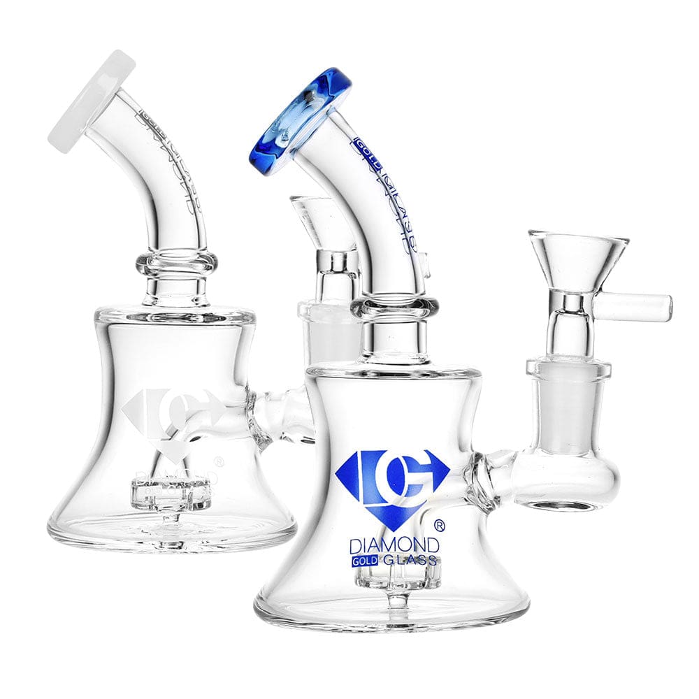 Diamond Glass Gold Mini Shower Water Pipe - Haze Smoke Shop USA - Vaporizers Super Store