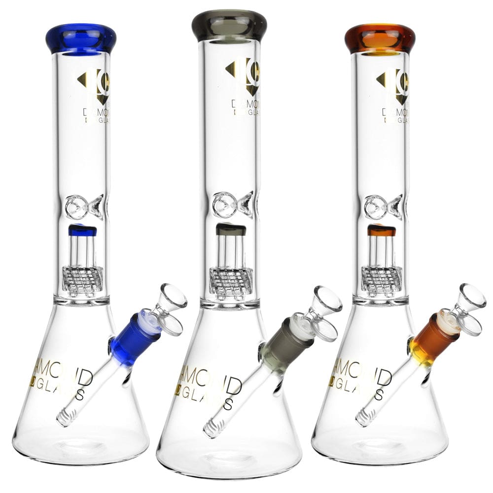 Diamond Glass Gold Warp Water Pipe - Haze Smoke Shop USA - Vaporizers Super Store