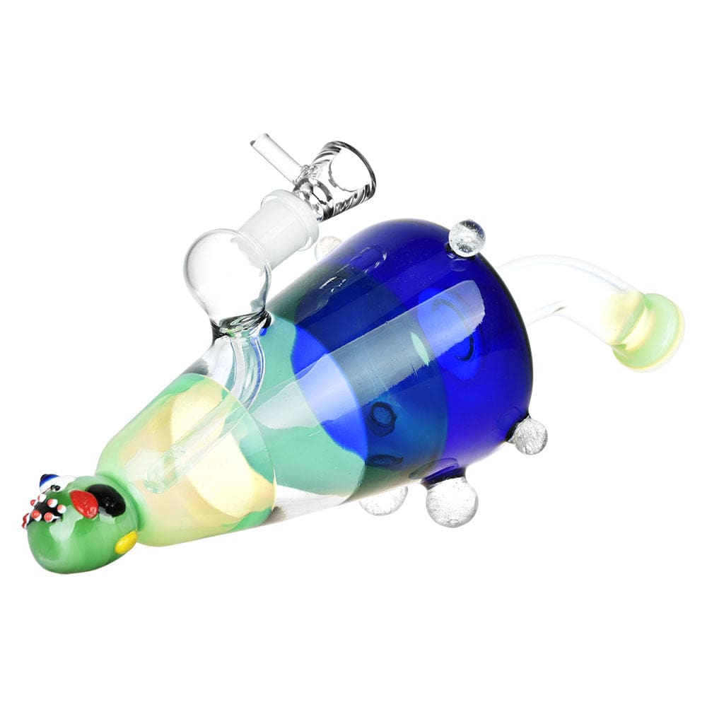 Ghoulish Glow in the Dark Lazy Glass Water Pipe - Haze Smoke Shop USA - Vaporizers Super Store