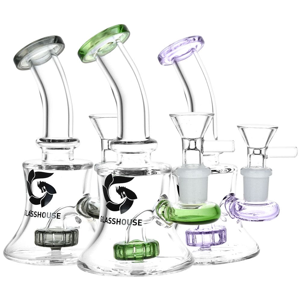 Glass House Disc Perc Glass Water Pipe - Haze Smoke Shop USA - Vaporizers Super Store