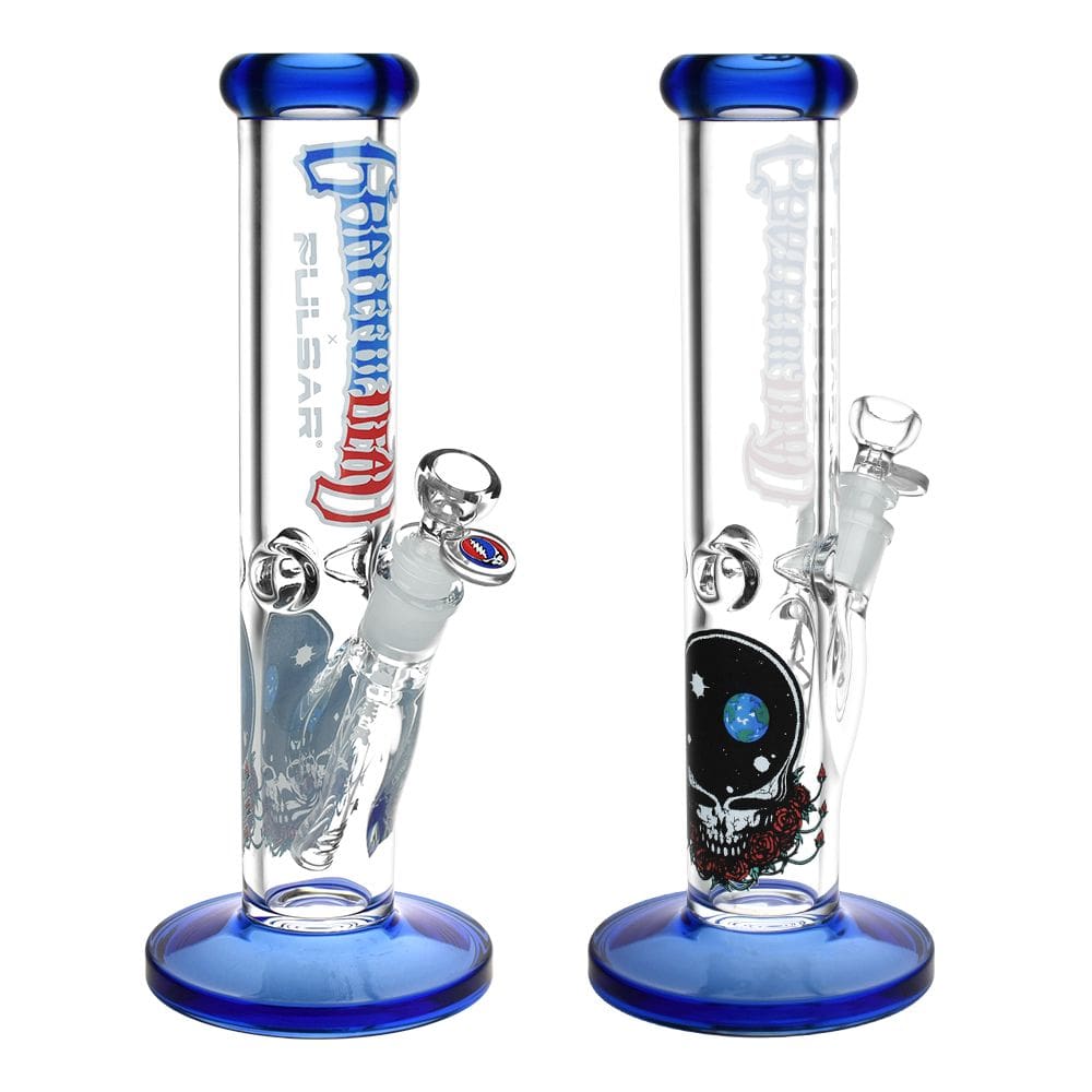 Grateful Dead x Pulsar Straight Tube Glass Bong - Haze Smoke Shop USA - Vaporizers Super Store