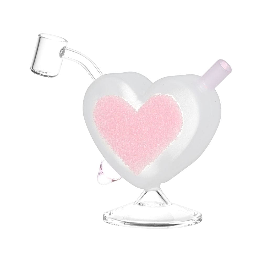 Heart Sparkles Glass Mini Rig - Haze Smoke Shop USA - Vaporizers Super Store