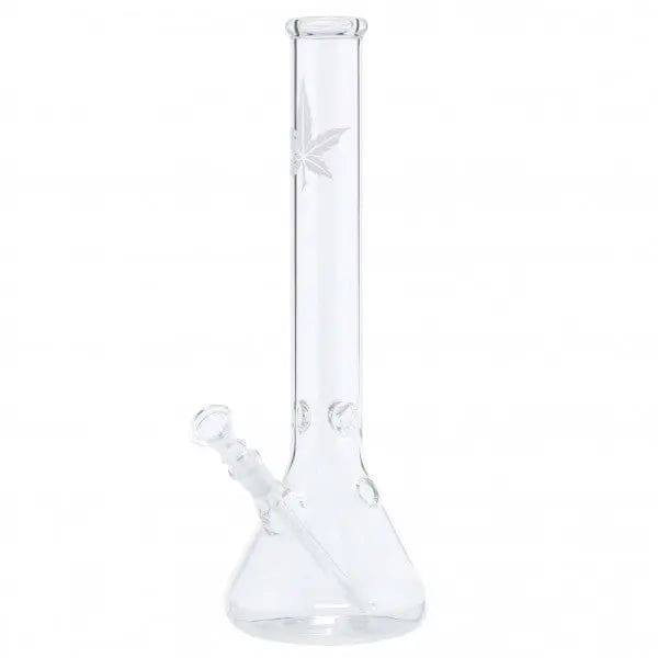 Hemp Leaf Beaker Glass Water Pipe - Haze Smoke Shop USA - Vaporizers Super Store