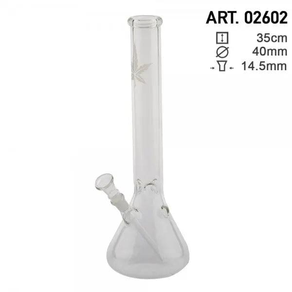 Hemp Leaf Beaker Glass Water Pipe - Haze Smoke Shop USA - Vaporizers Super Store