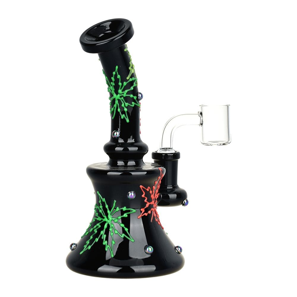 Neon Hemp Leaf Glow In The Dark Dab Rig - Haze Smoke Shop USA - Vaporizers Super Store