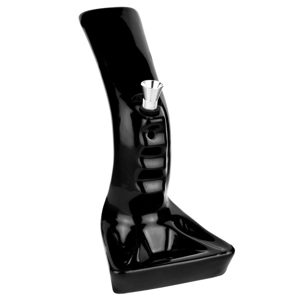 Pistol Grip Ceramic Bong w/ Ashtray Base - Haze Smoke Shop USA - Vaporizers Super Store