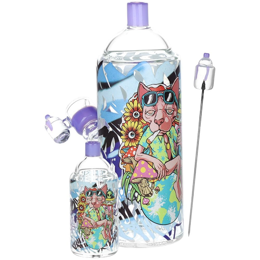 Pulsar Graffiti Series Spray Paint Glass Water Pipe Set - Haze Smoke Shop USA - Vaporizers Super Store